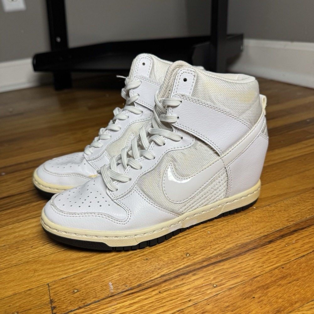 Nike Dunk Sky Hi Mesh White Sail Black 644877-101 Women's Size 5